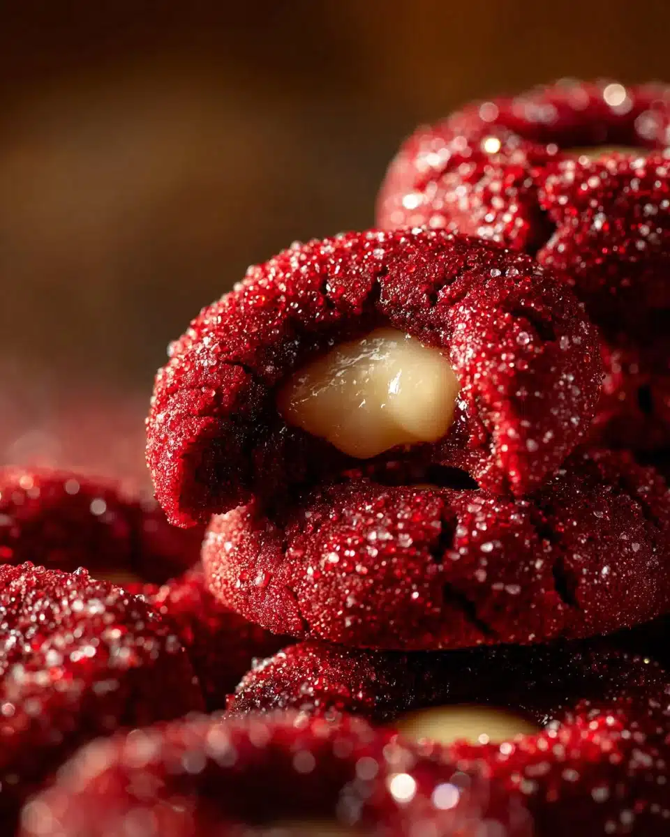 Red Velvet Thumbprint Cookies