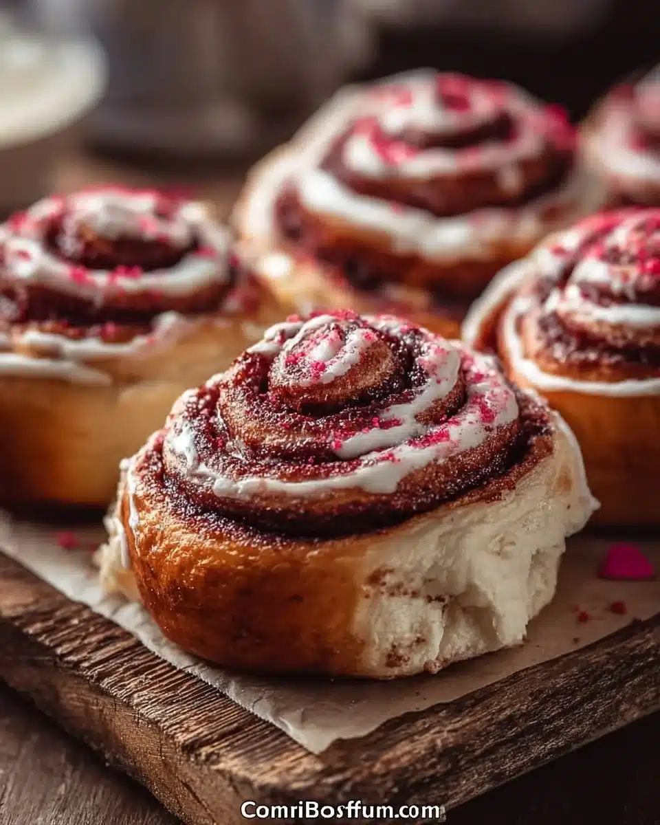 Red Velvet Valentine's Day Cinnamon Rolls