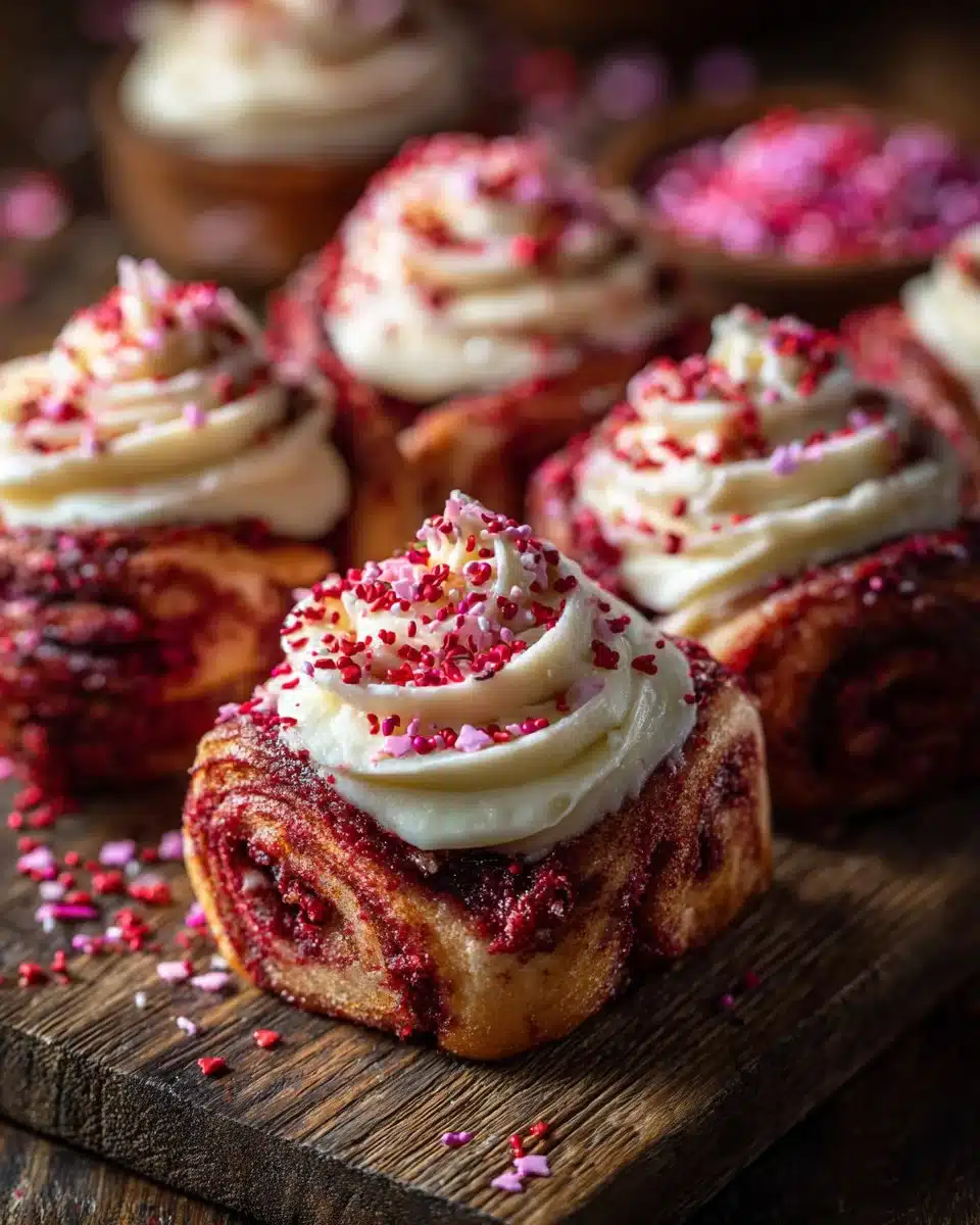 Red Velvet Valentine's Day Cinnamon Rolls