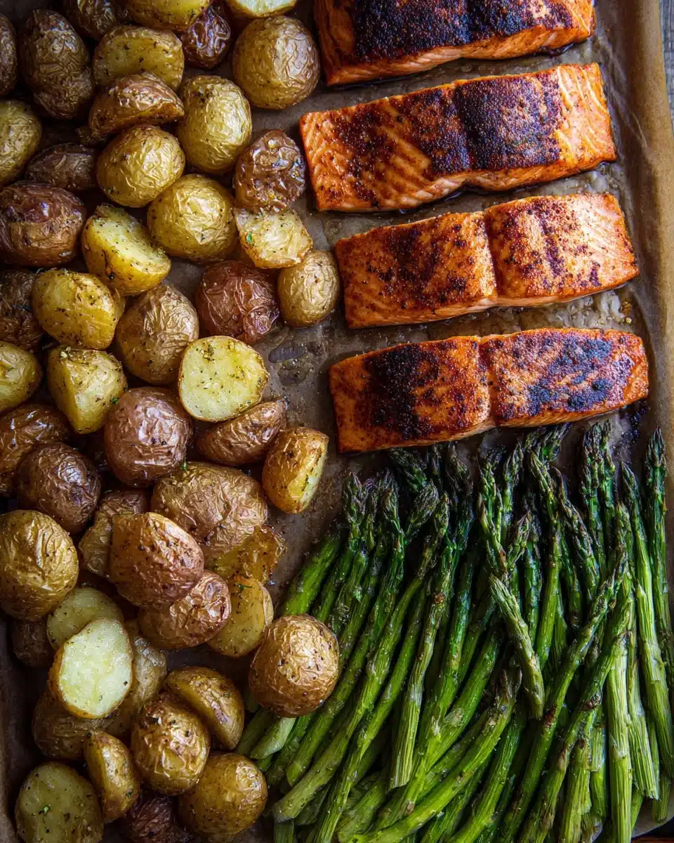 Salmon, Potato, and Asparagus Sheet Pan Meal