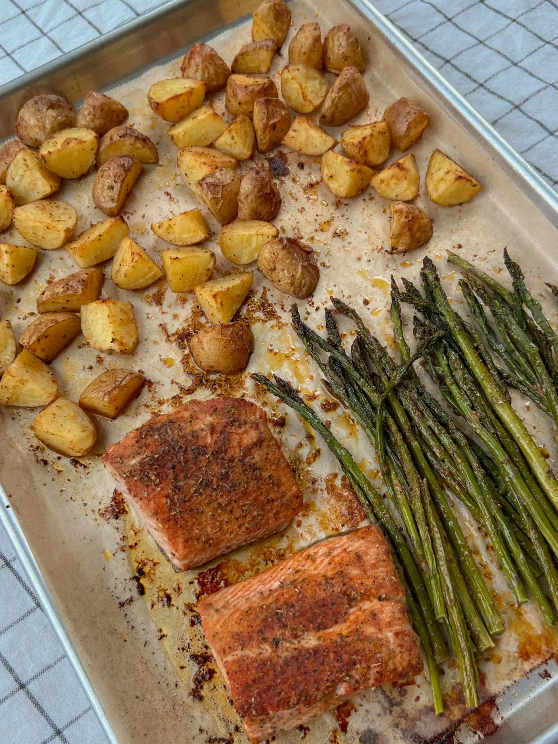 Salmon, Potato, and Asparagus Sheet Pan Meal
