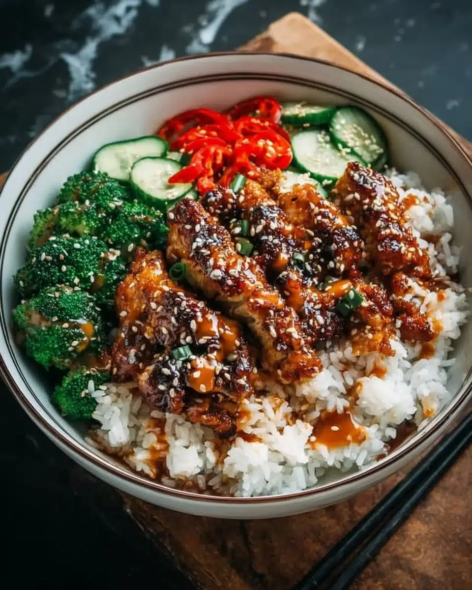 Sticky Chicken Rice Bowls