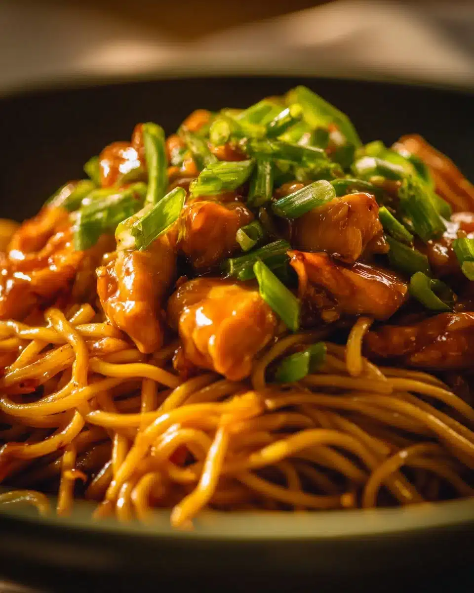 Sticky Garlic Chicken Noodles