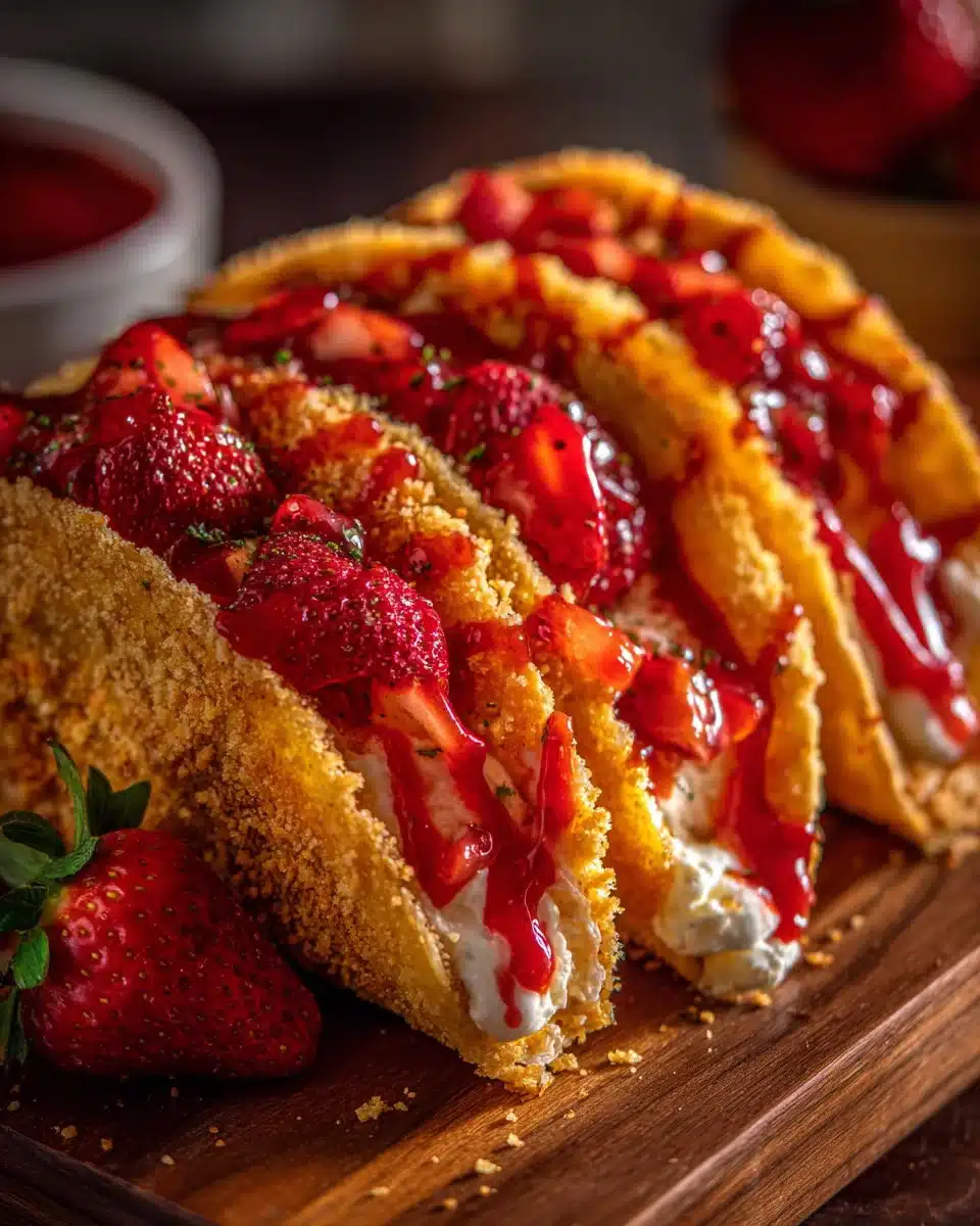 Strawberry Crunch Cheesecake Tacos