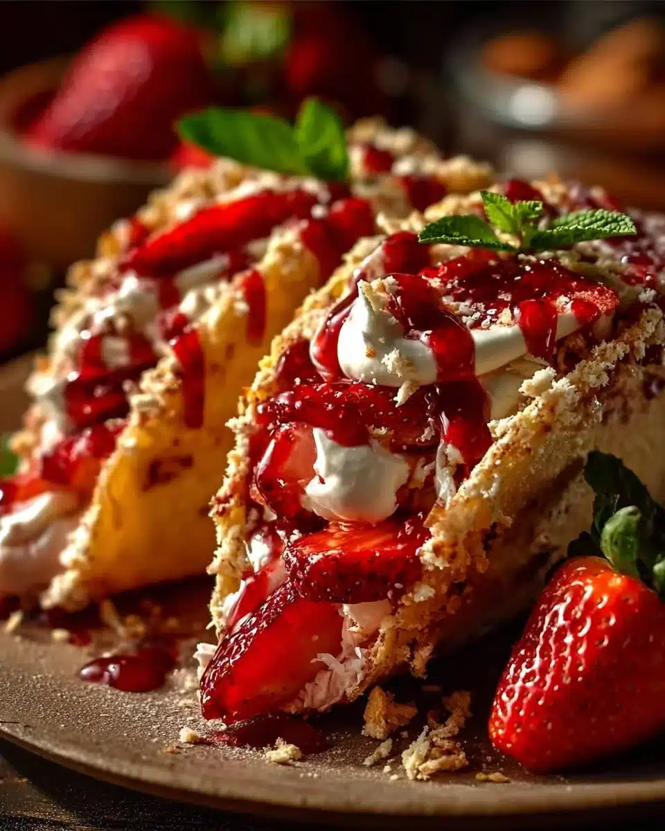 Strawberry Crunch Cheesecake Tacos