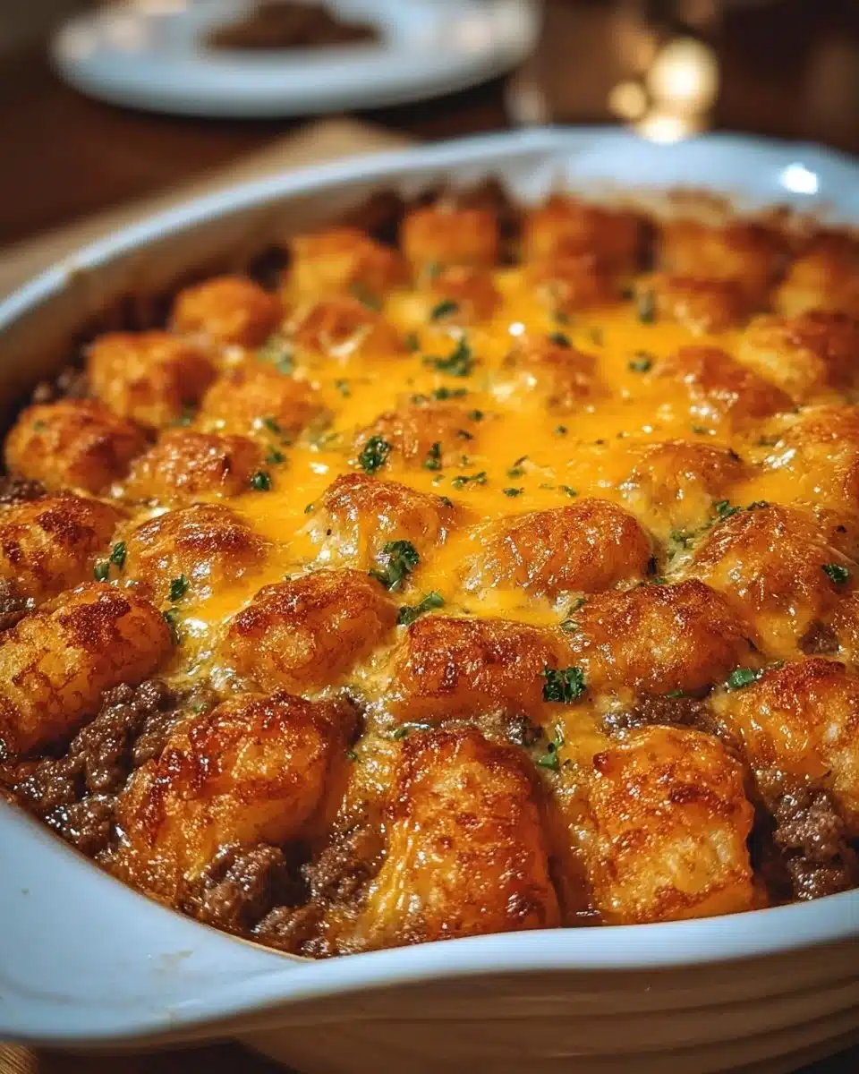 Tater Tot Casserole with Ground Beef