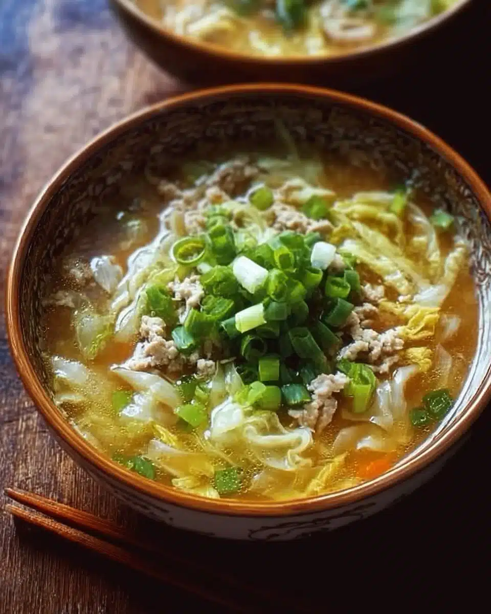 Cozy One-Pot Egg Roll Soup with Green Onions and Ginger