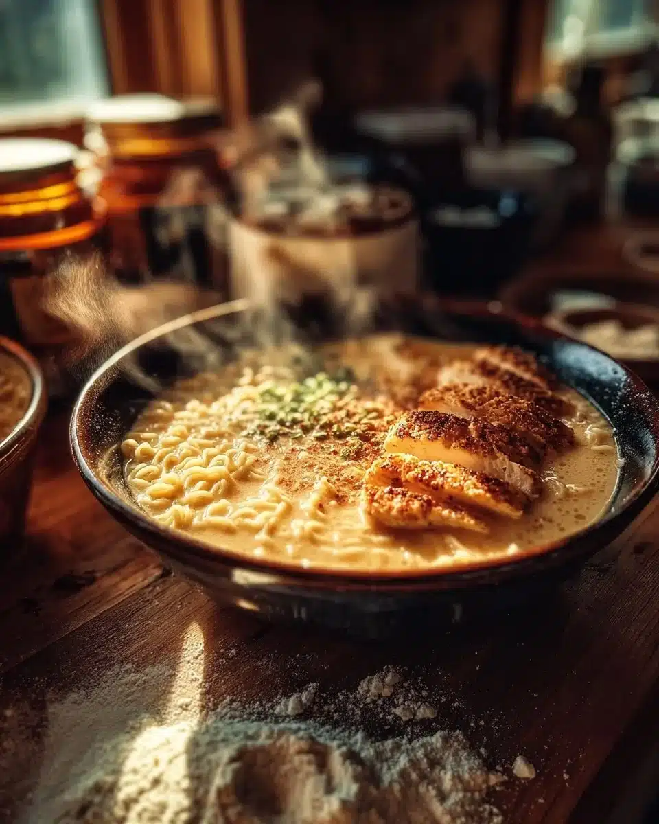 Creamy Garlic Chicken Ramen