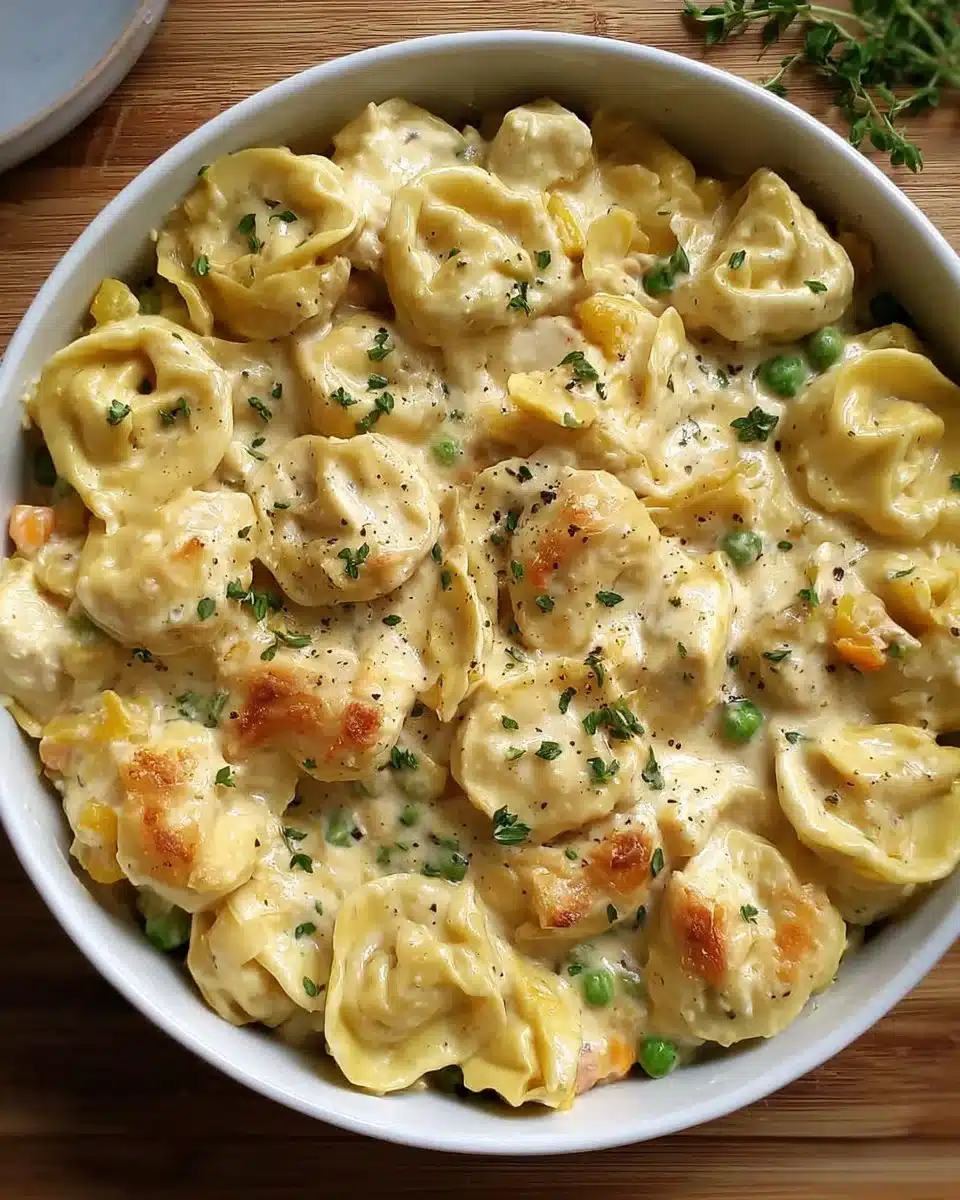 Crockpot Cheddar Chicken Pot Pie Tortellini – Creamy, Cozy & Family-Friendly