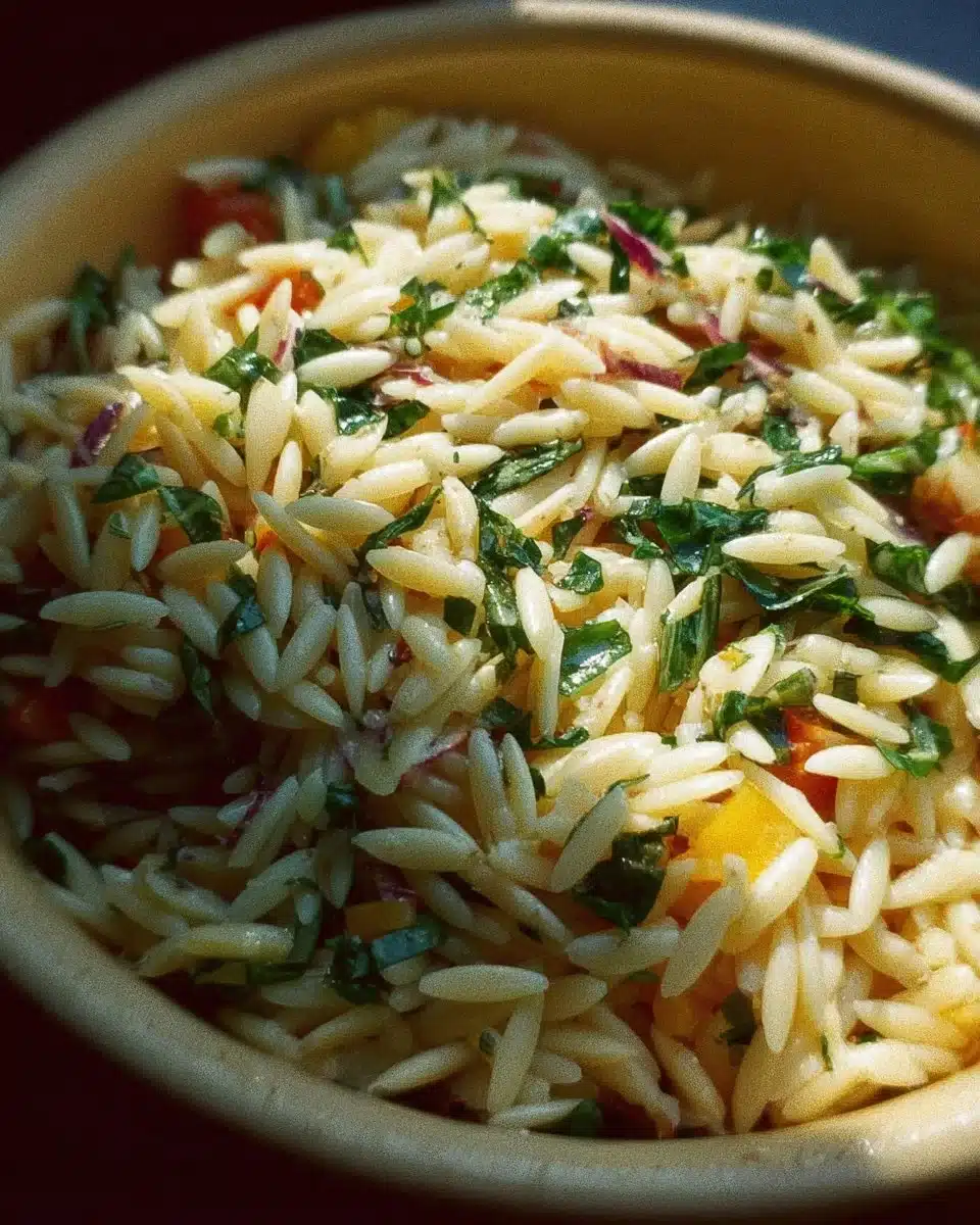 Lemon Basil Orzo Pasta Salad