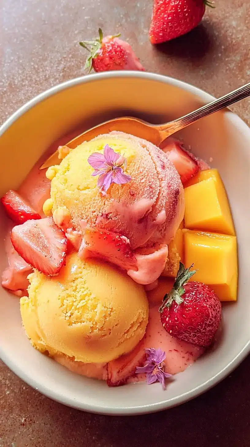 Mango Strawberry Sorbet
