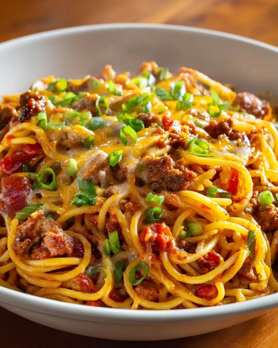 One Pot Cowboy Spaghetti