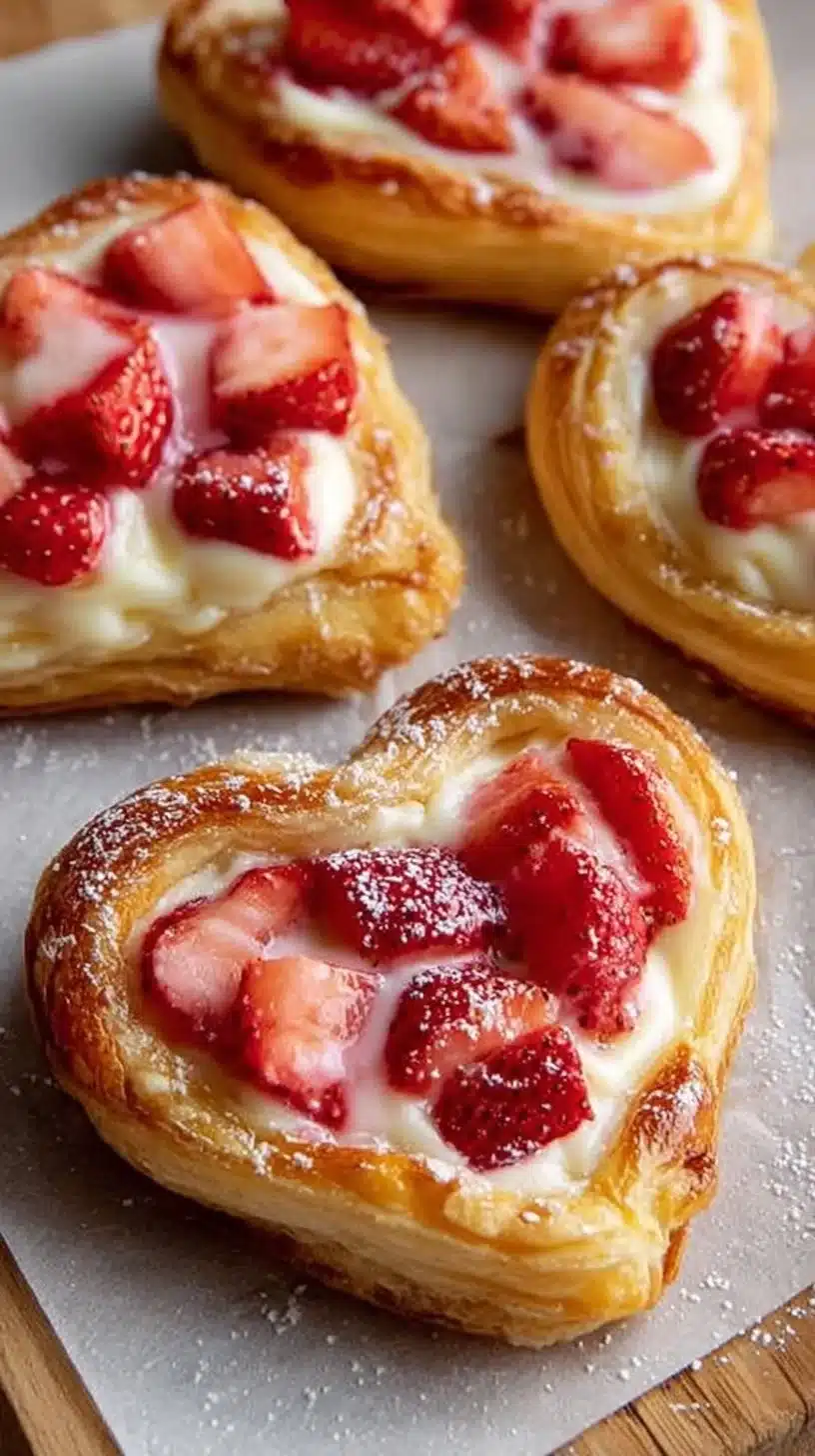 Strawberry Cream Cheese Heart Danishes
