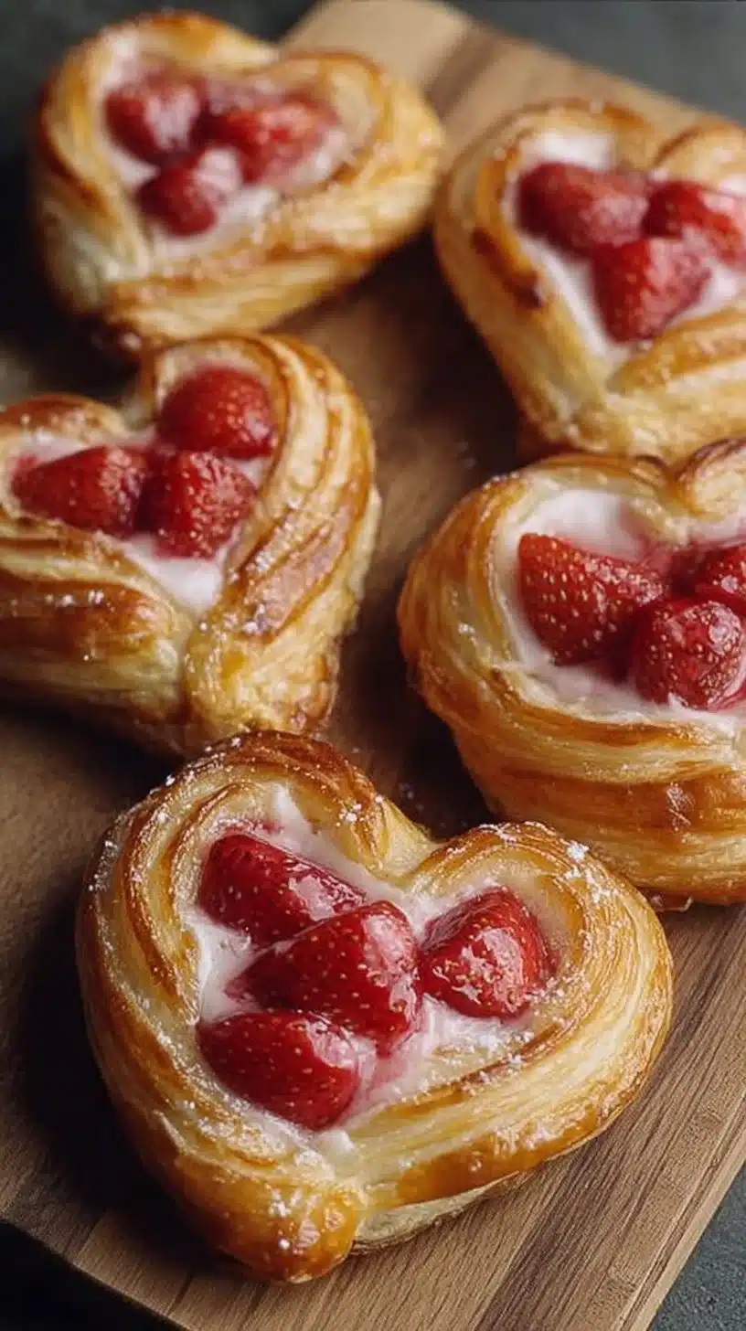 Strawberry Cream Cheese Heart Danishes