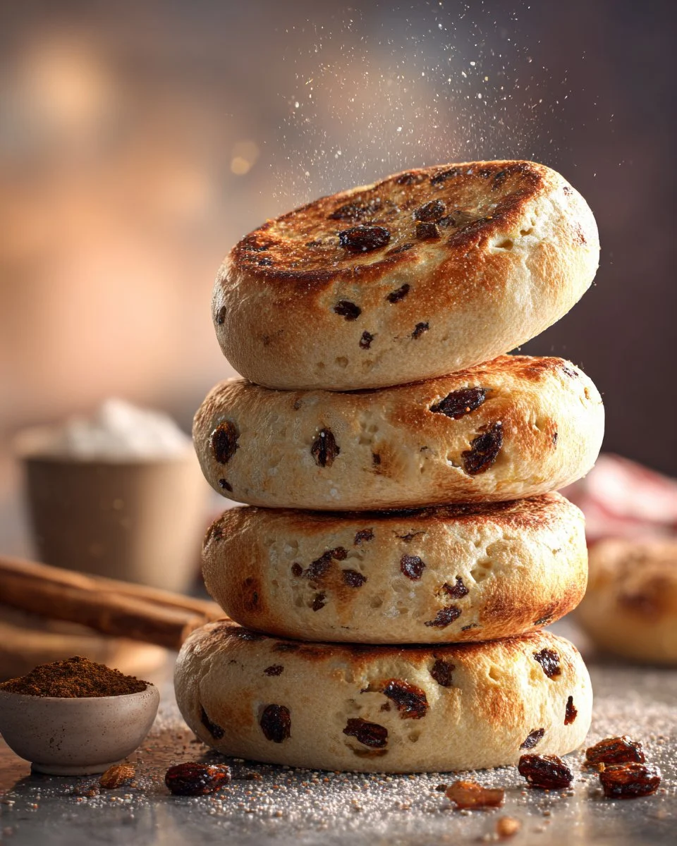 Cinnamon Raisin Sourdough English Muffins