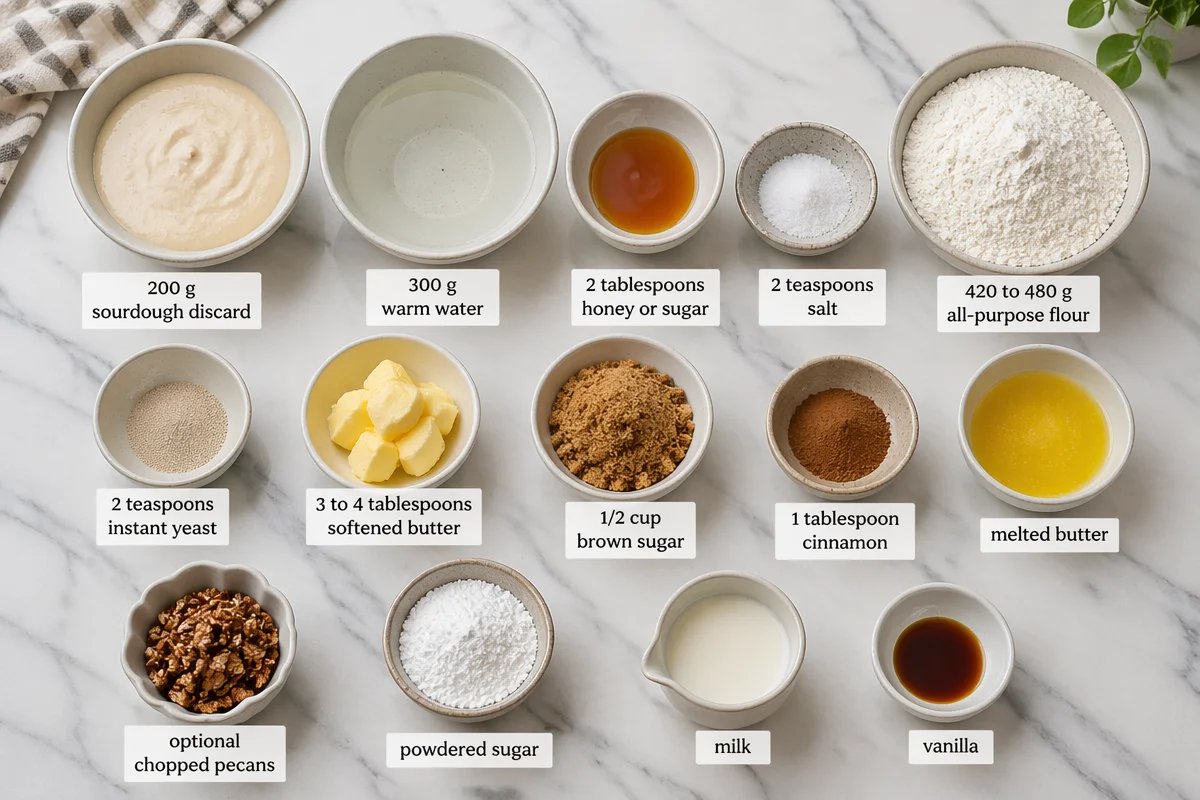 cinnamon roll focaccia sourdough discard