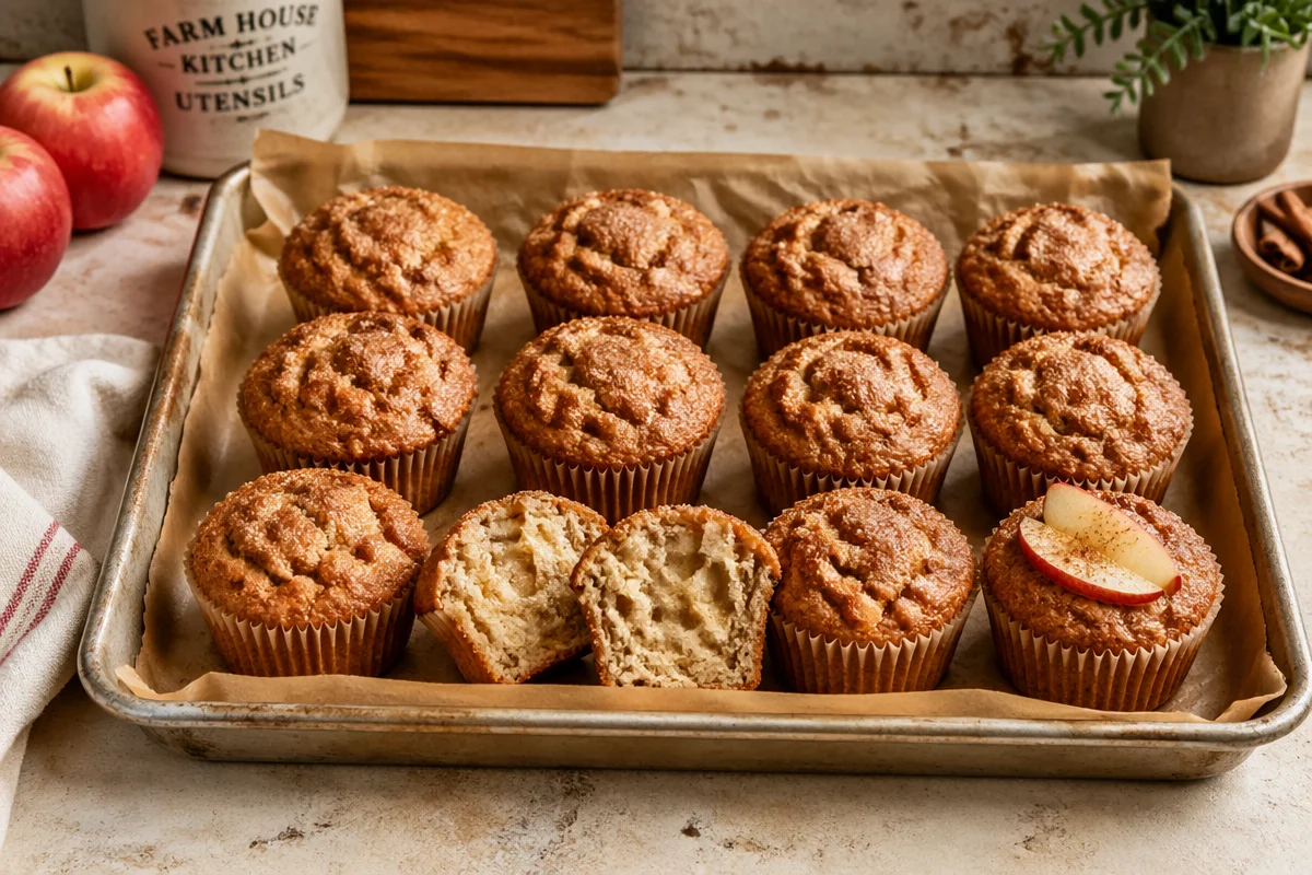 apple sourdough discard muffins