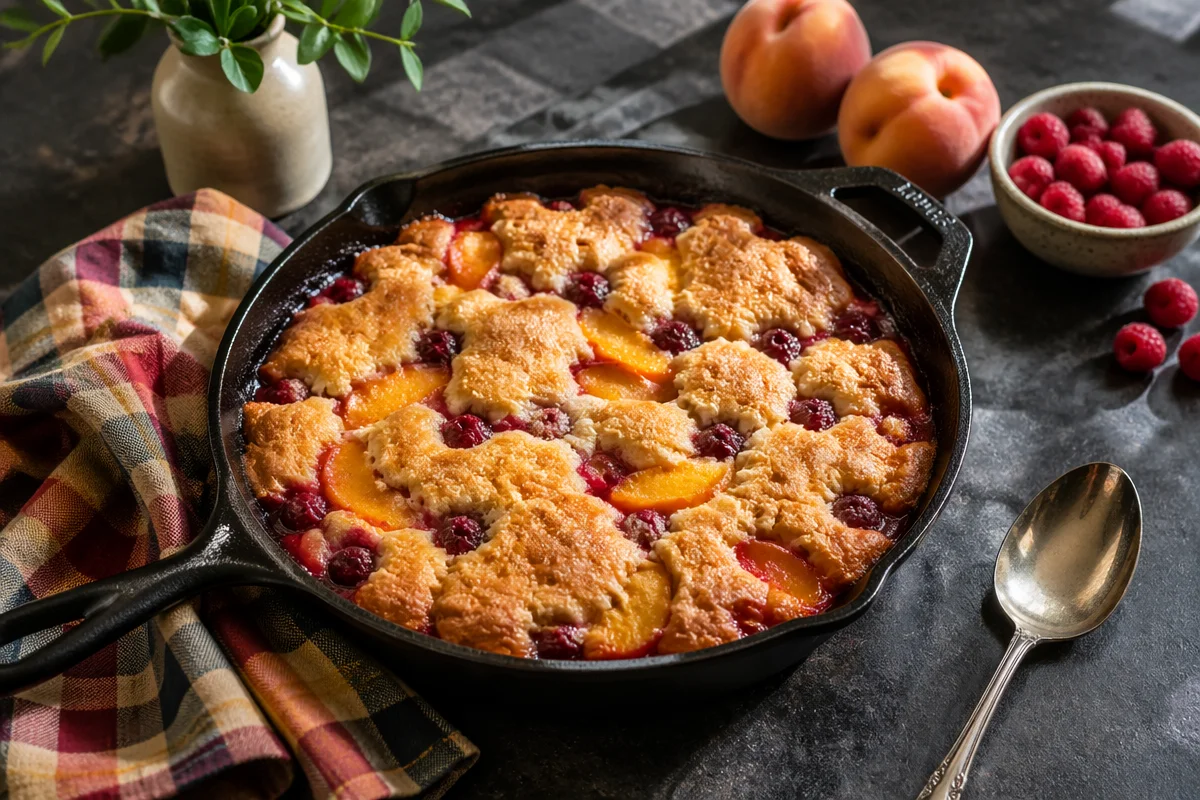peach cobbler with sourdough discard