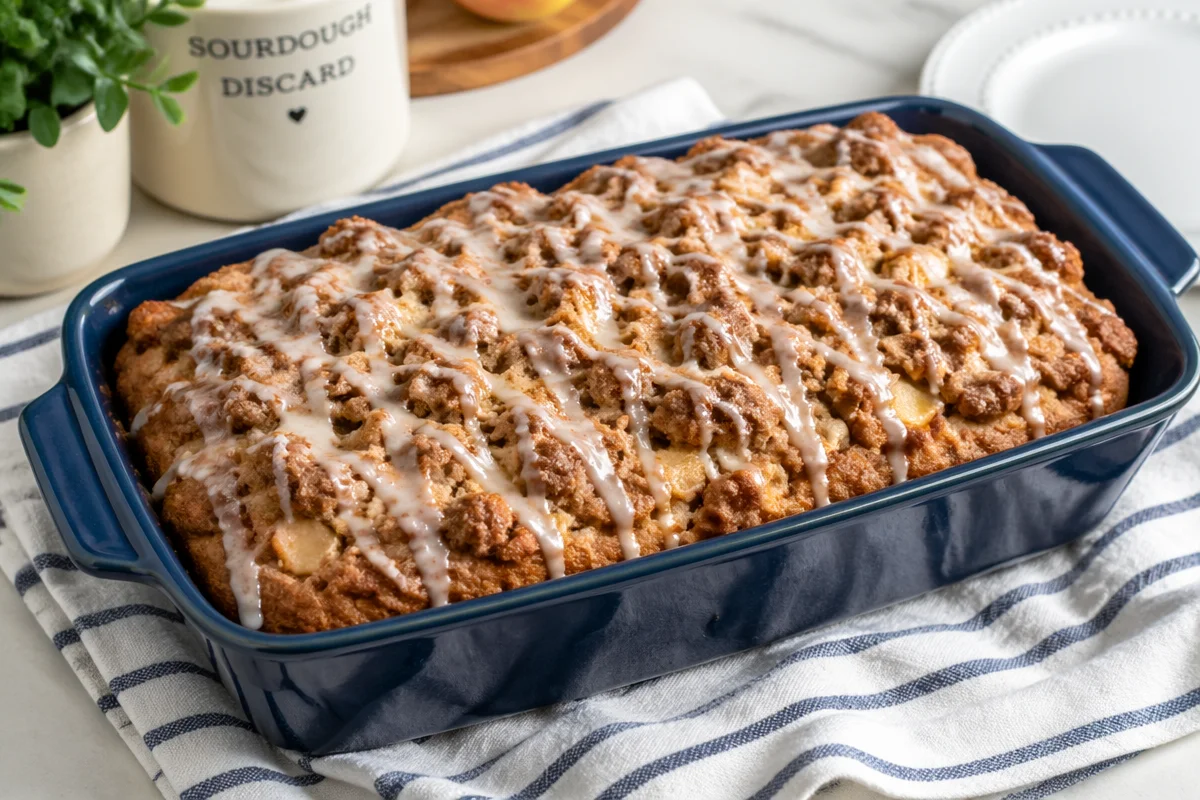 sourdough discard apple fritter loaf