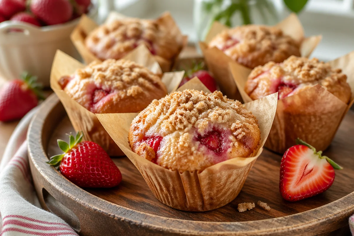 sourdough discard strawberry muffins