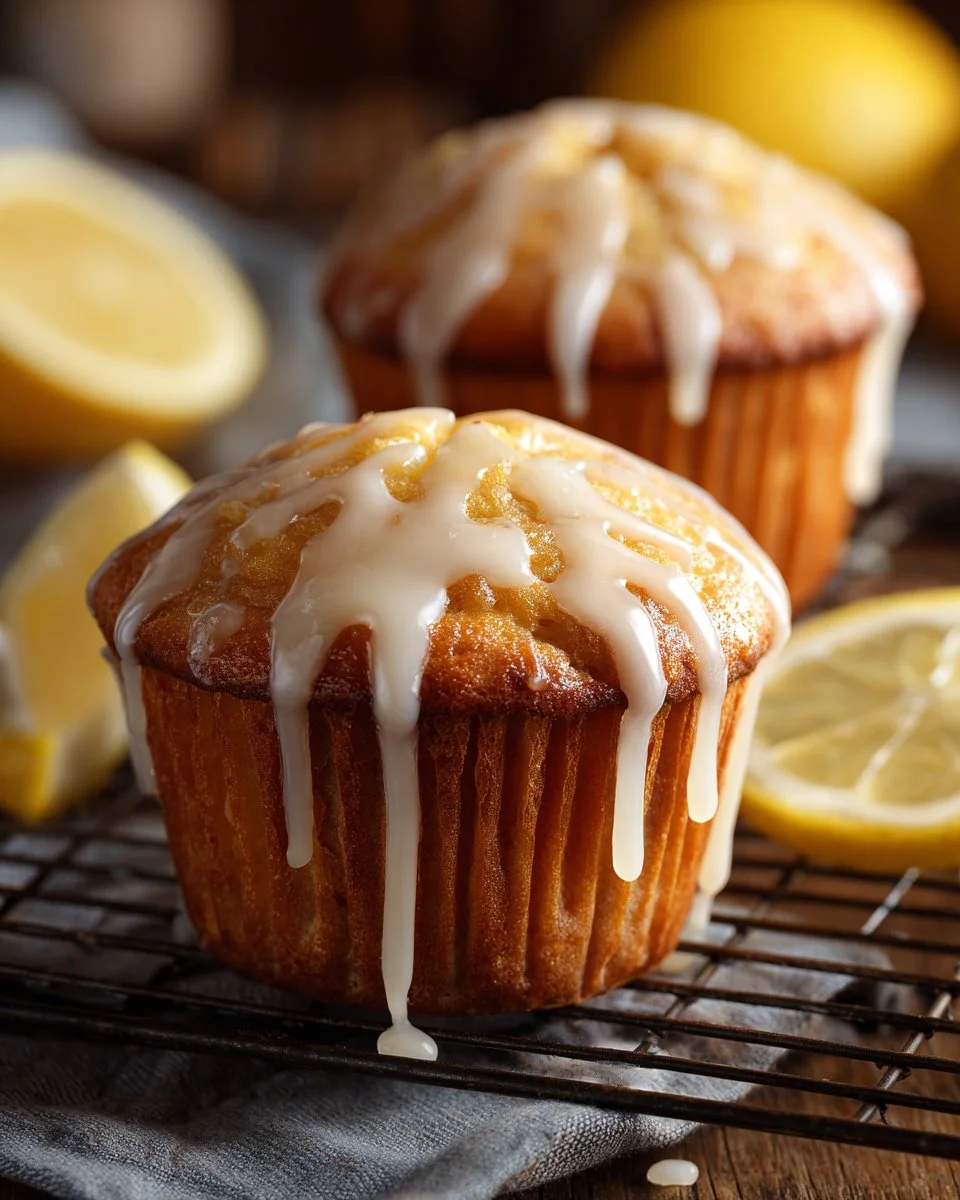 Quick Sourdough Lemon Muffins