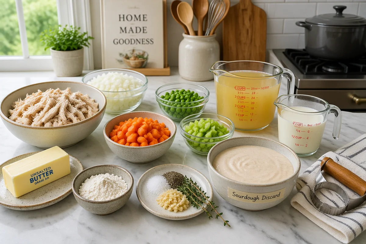 sourdough discard chicken pot pie