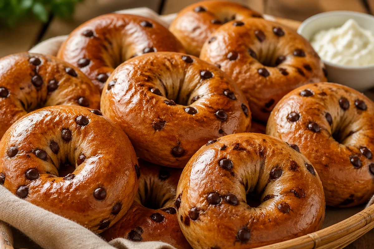 sourdough discard chocolate chip bagels