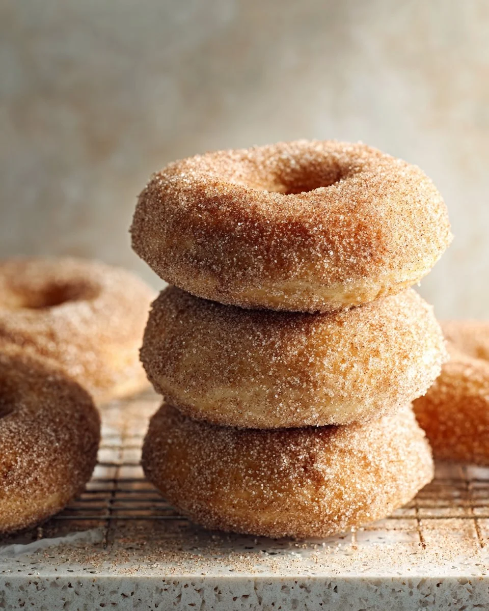 Baked Sourdough Doughnuts with Cinnamon Sugar