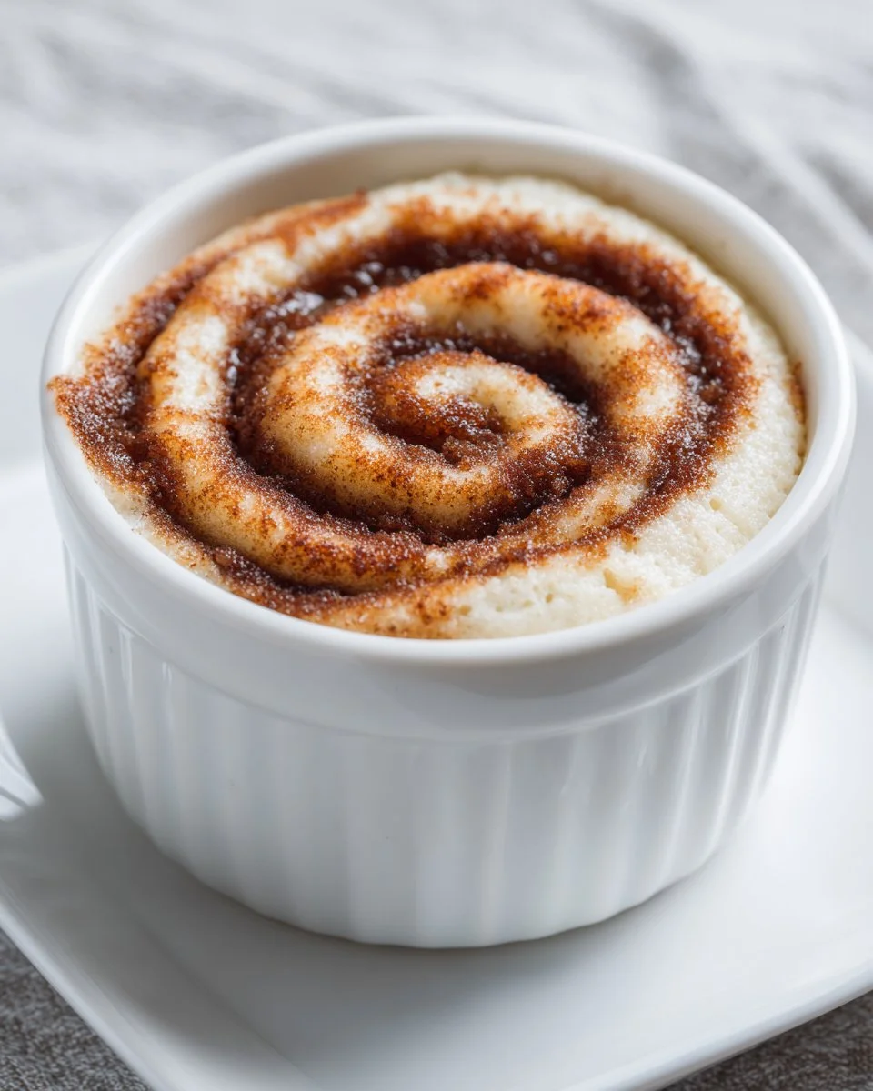 Cottage Cheese Cinnamon Roll Mug Cake