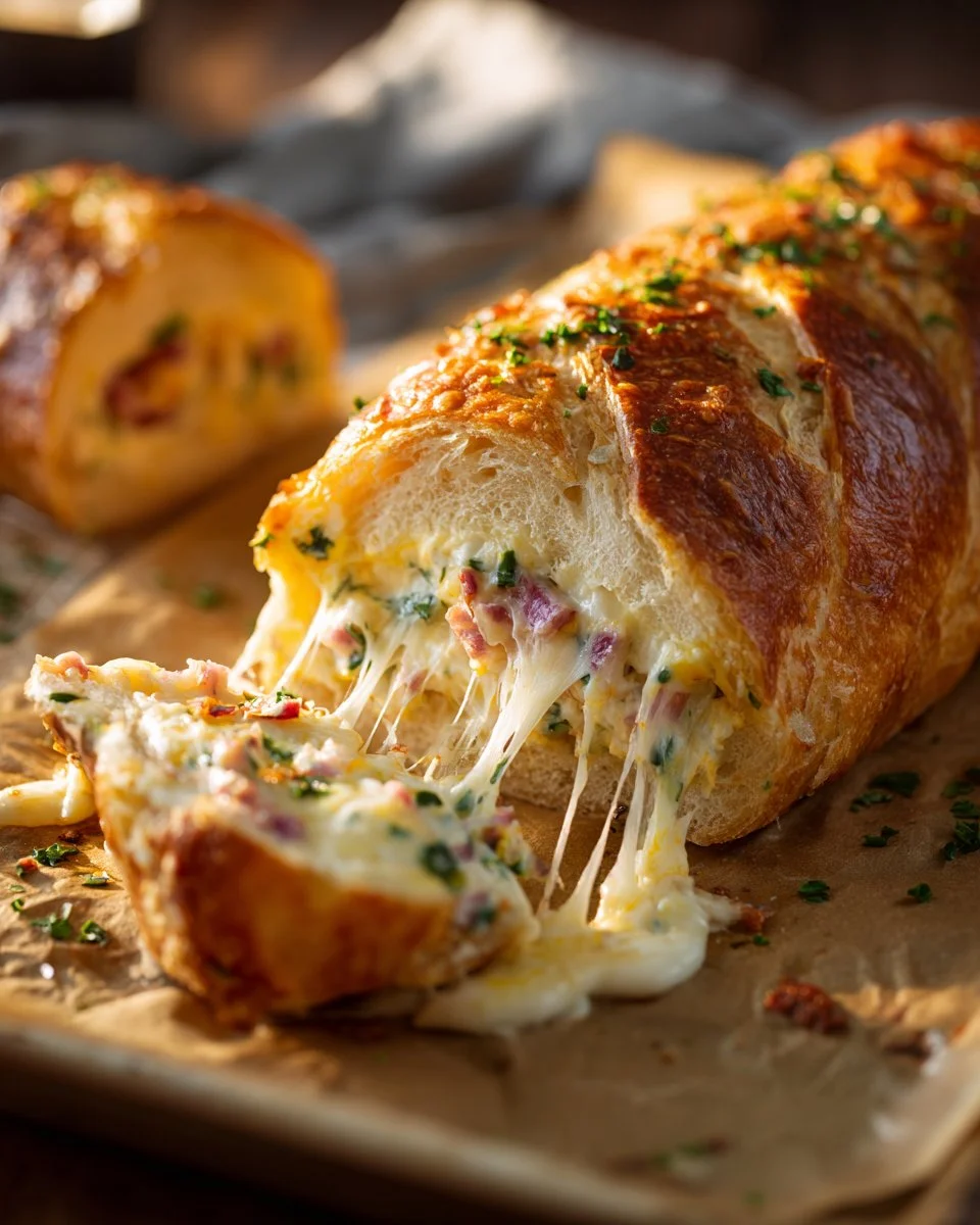 Feta Spinach Stuffed French Bread