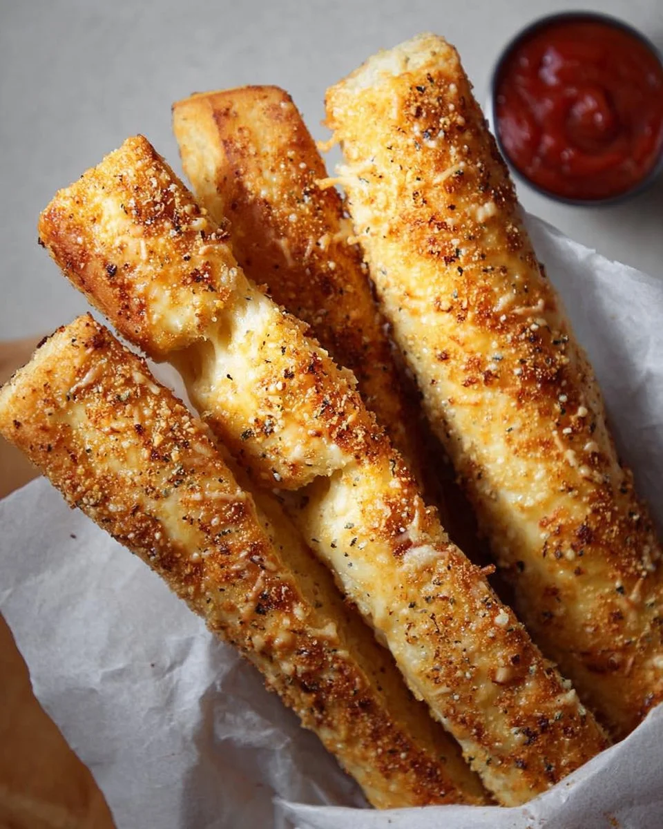Super Soft and Crispy Parmesan Breadsticks